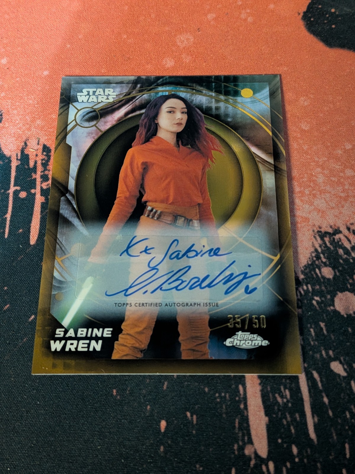 2026 Topps Chrome Star Wars Sabine Wren Auto Gold /50 Natasha Liu Bordizzo