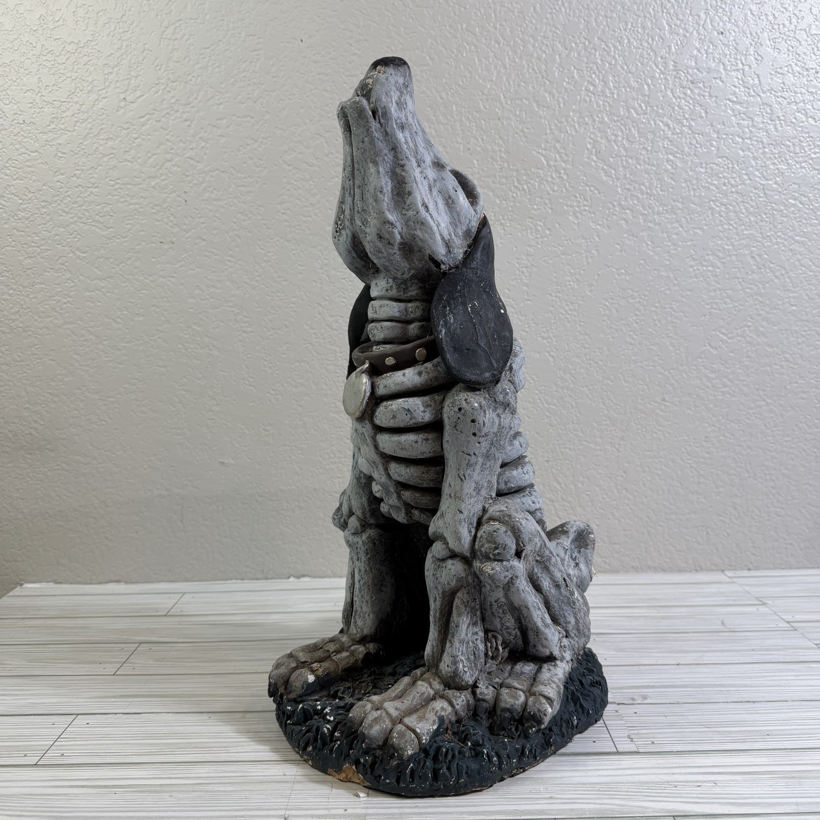 Vintage Joy Of Gardening Skeleton Dog Stone Halloween 19” Vintage Joy Of Gardening Skeleton Dog Stone Halloween 19”