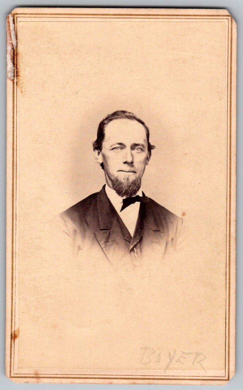 Antique CDV Circa 1860s S.L. Miller Handsome Bearded Man Millersburg PA