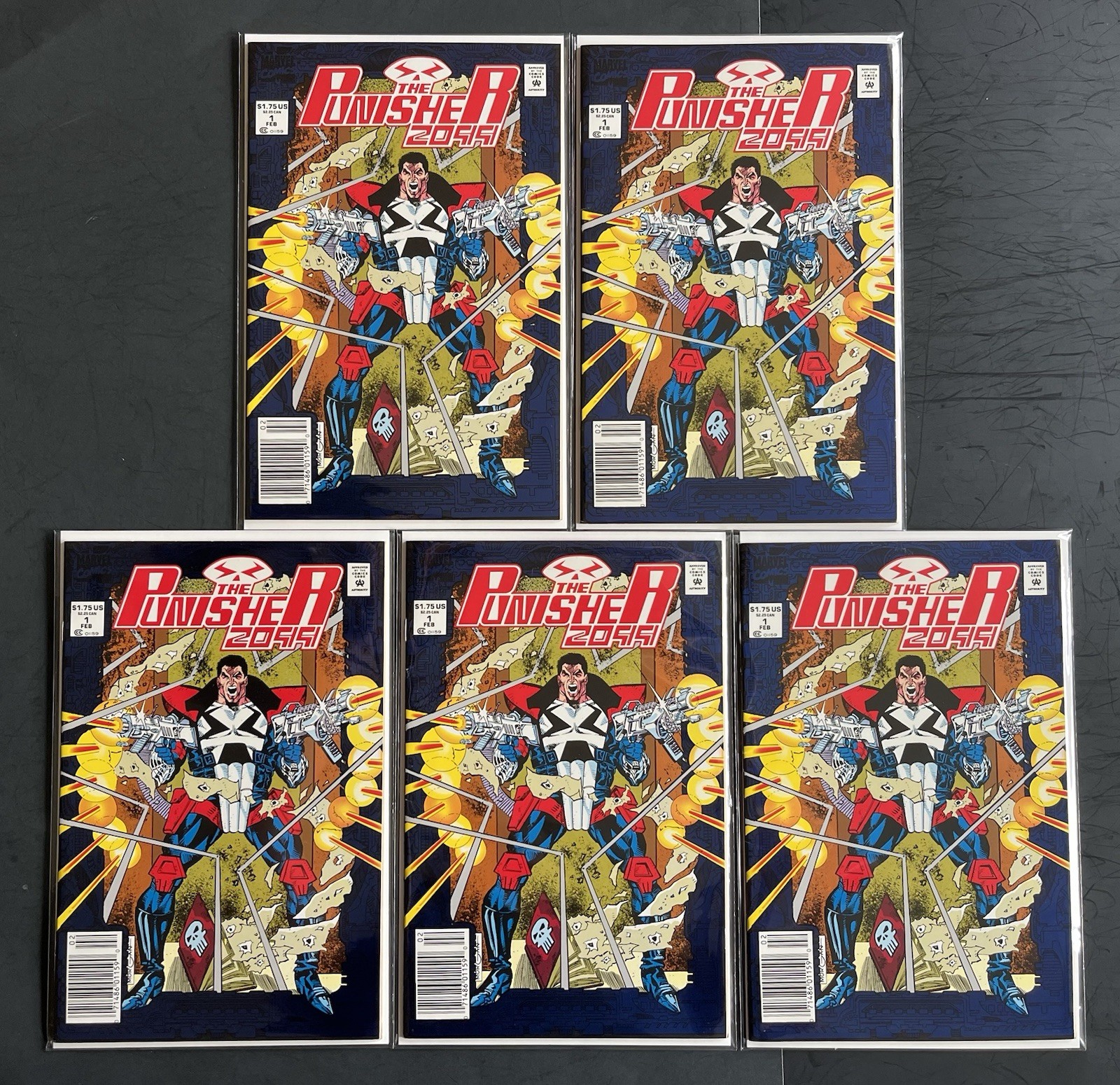 Punisher 2099 #1 Newsstand 5 Copies Marvel Comics 1993 Key Lot