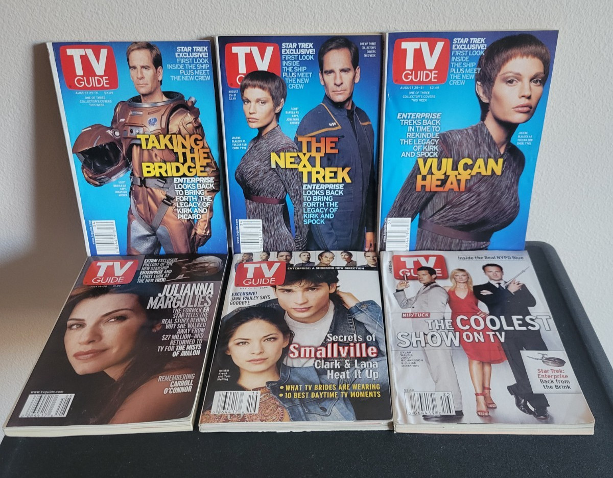 TV GUIDE STAR TREK: ENTERPRISE (SET OF 6 ISSUES) JUL. 2001 THRU JUN. 2004 TV GUIDE STAR TREK: ENTERPRISE (SET OF 6 ISSUES) JUL. 2001 THRU JUN. 2004