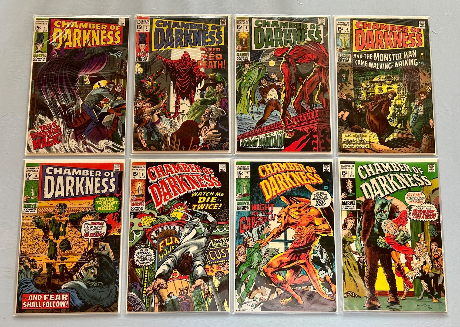 CHAMBER OF DARKNESS FULL RUN 1,2,3,4,5,6,7,8 (1969-70) MID-TO-HIGH GRADE CHAMBER OF DARKNESS FULL RUN 1,2,3,4,5,6,7,8 (1969-70) MID-TO-HIGH GRADE