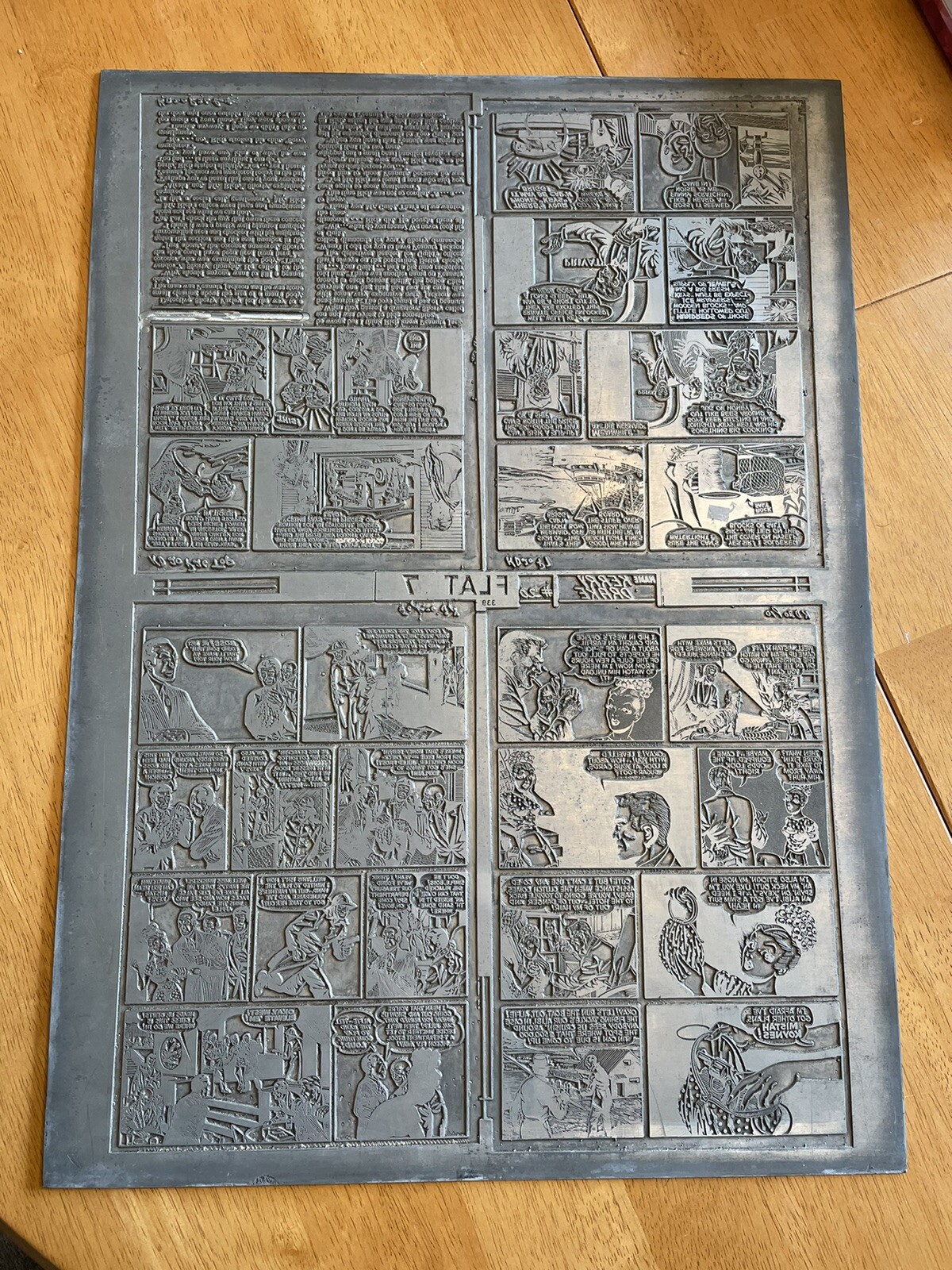 KERRY DRAKE #20 CHAMBER OF CLUES #28 rare comic METAL ART PRINT PLATE 1950 DOPE
