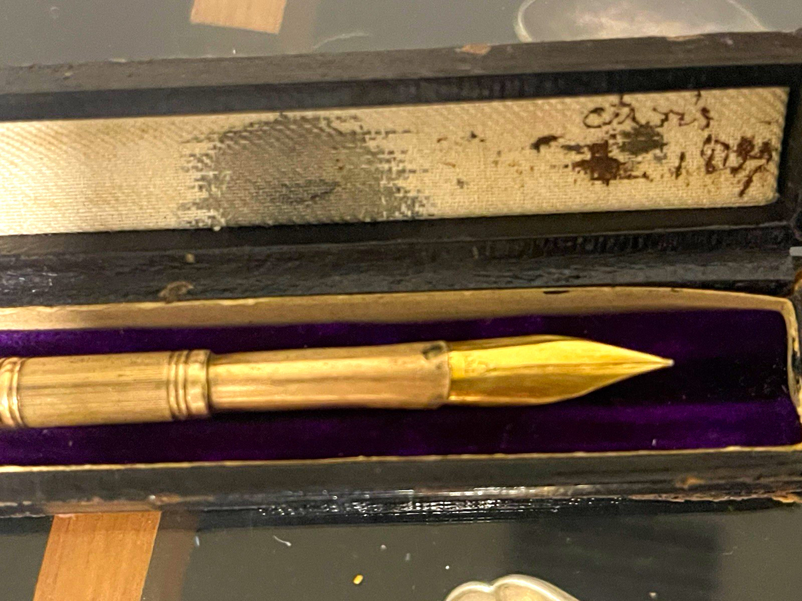 14k Gold Antique Victorian Edward Todd & Co. Mother-of-Pearl Dip Pen Set + Box 14k Gold Antique Victorian Edward Todd & Co. Mother-of-Pearl Dip Pen Set + Box