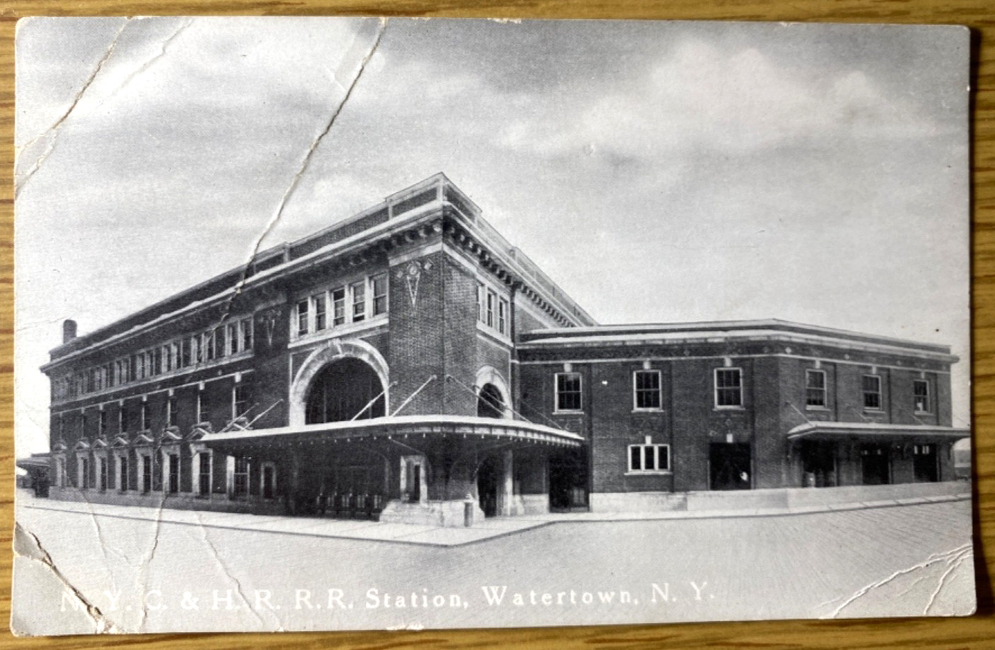 1910s N.Y.C. & H.R. RAILROAD STATION antique photo postcard WATERTOWN, NEW YORK 1910s N.Y.C. & H.R. RAILROAD STATION antique photo postcard WATERTOWN, NEW YORK