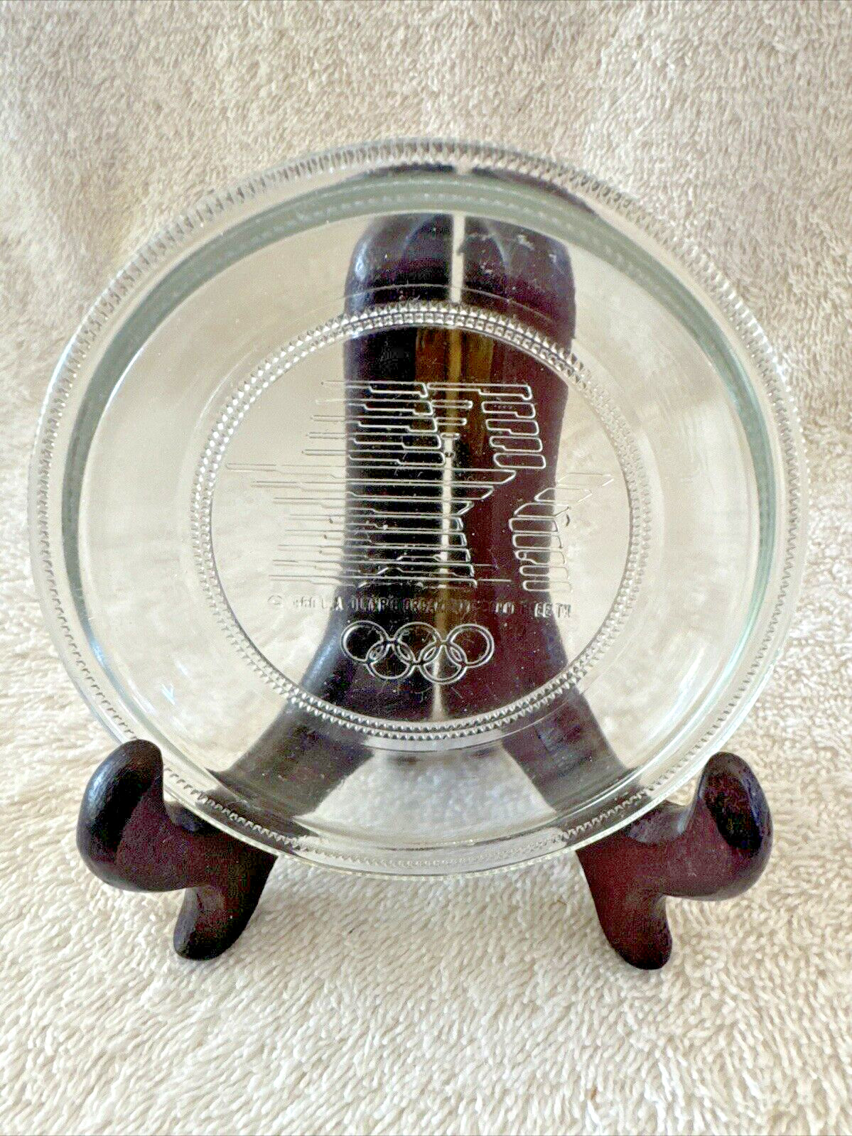 6 - Vtg 1984 Los Angeles Olympics Coasters Clear Nesting Thick Glass Round 1980s 6 - Vtg 1984 Los Angeles Olympics Coasters Clear Nesting Thick Glass Round 1980s