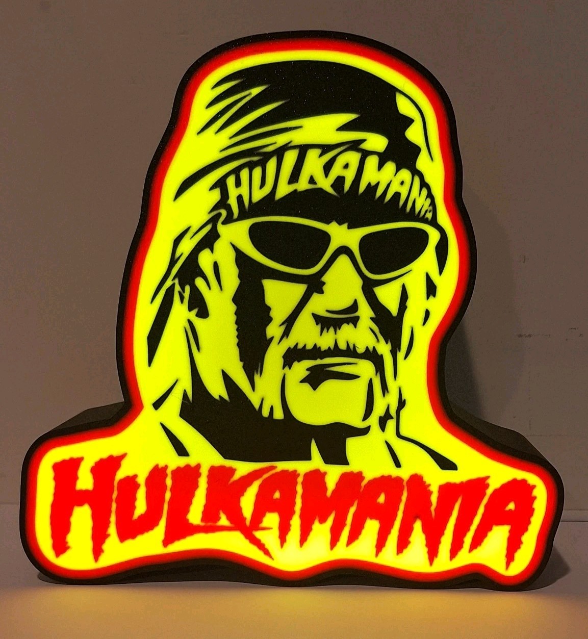 Lighted Sign HULKAMANIA Hulk Hogan WWF WWE Professional Superstars Wrestling 🔥