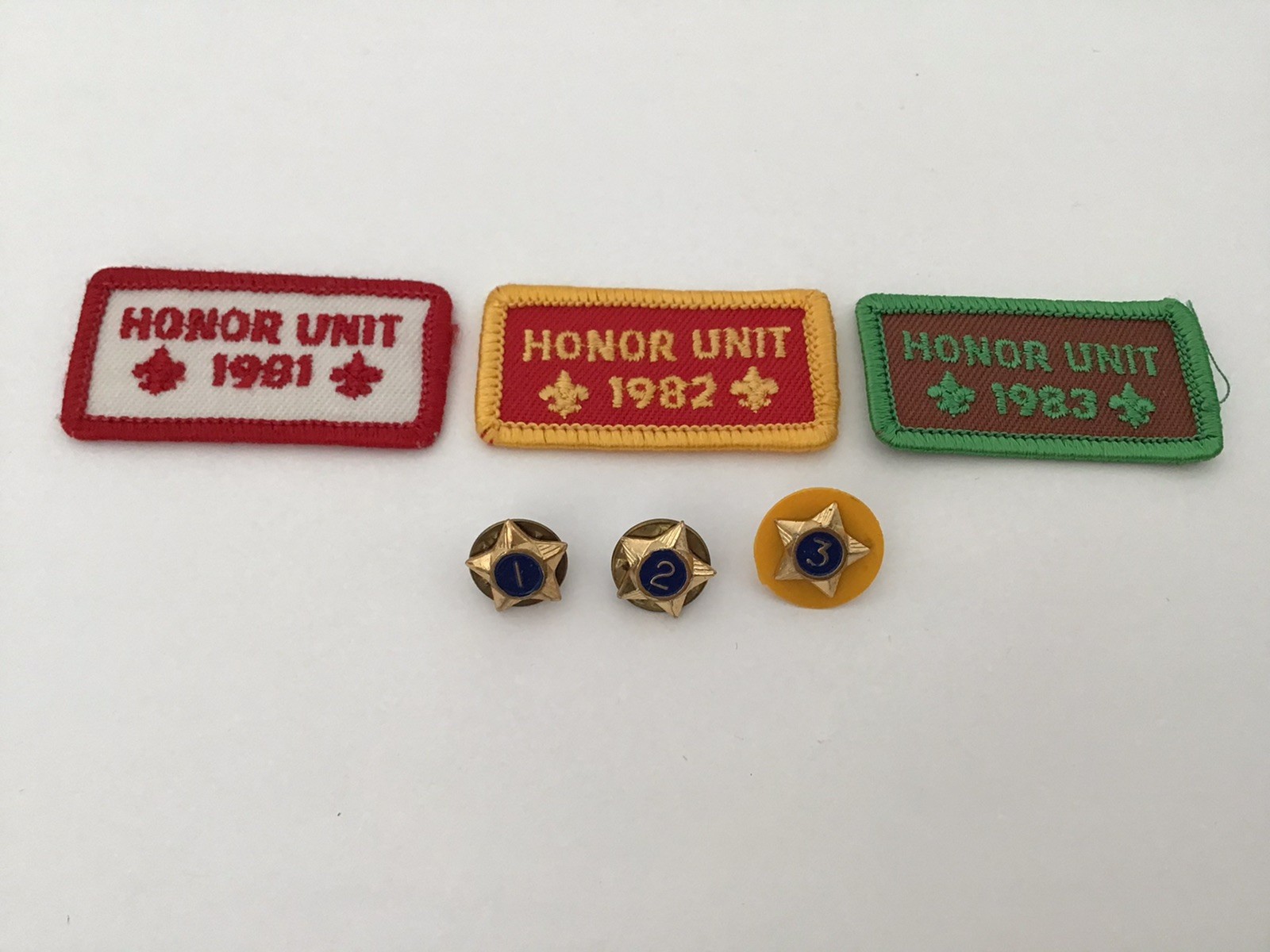 Vintage BSA Boy Scouts Service Star Pins & Honor Unit Patches