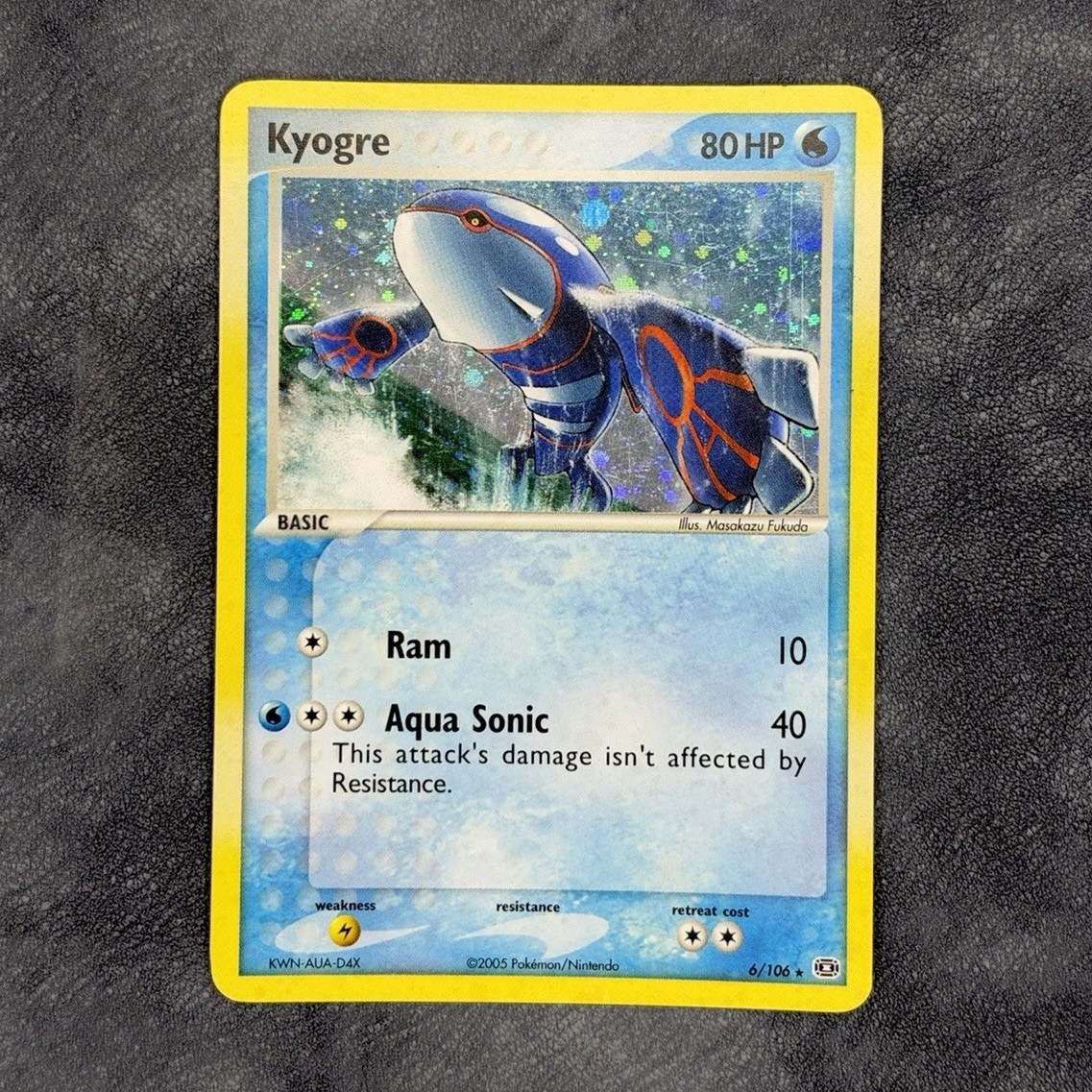 Kyogre 6/106 Holo Ex Emerald English 2005 Vintage Pokemon Card