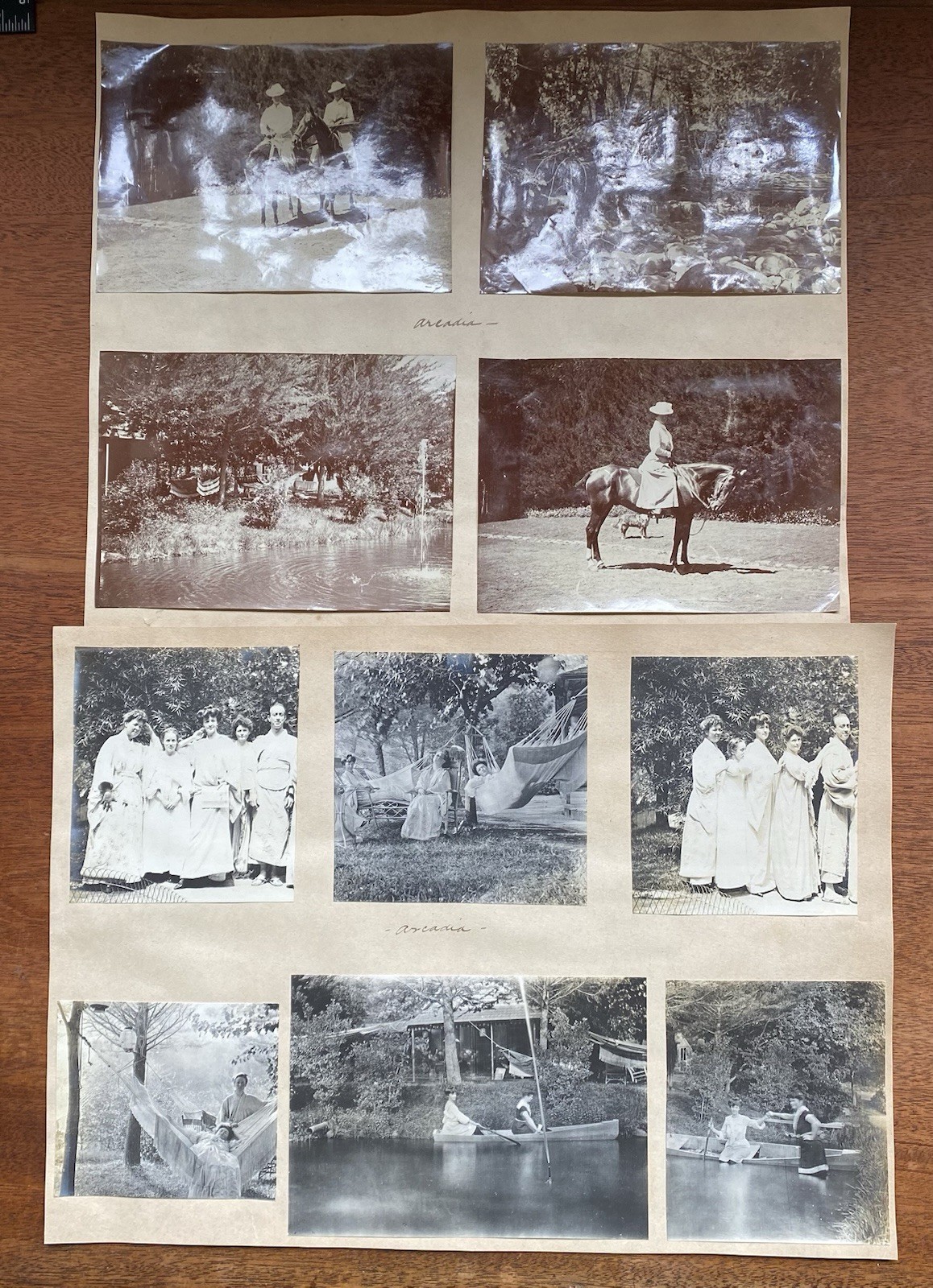 Arcadia California Ladies on Horseback & Ponds & Hammocks Antique Vintage Photos