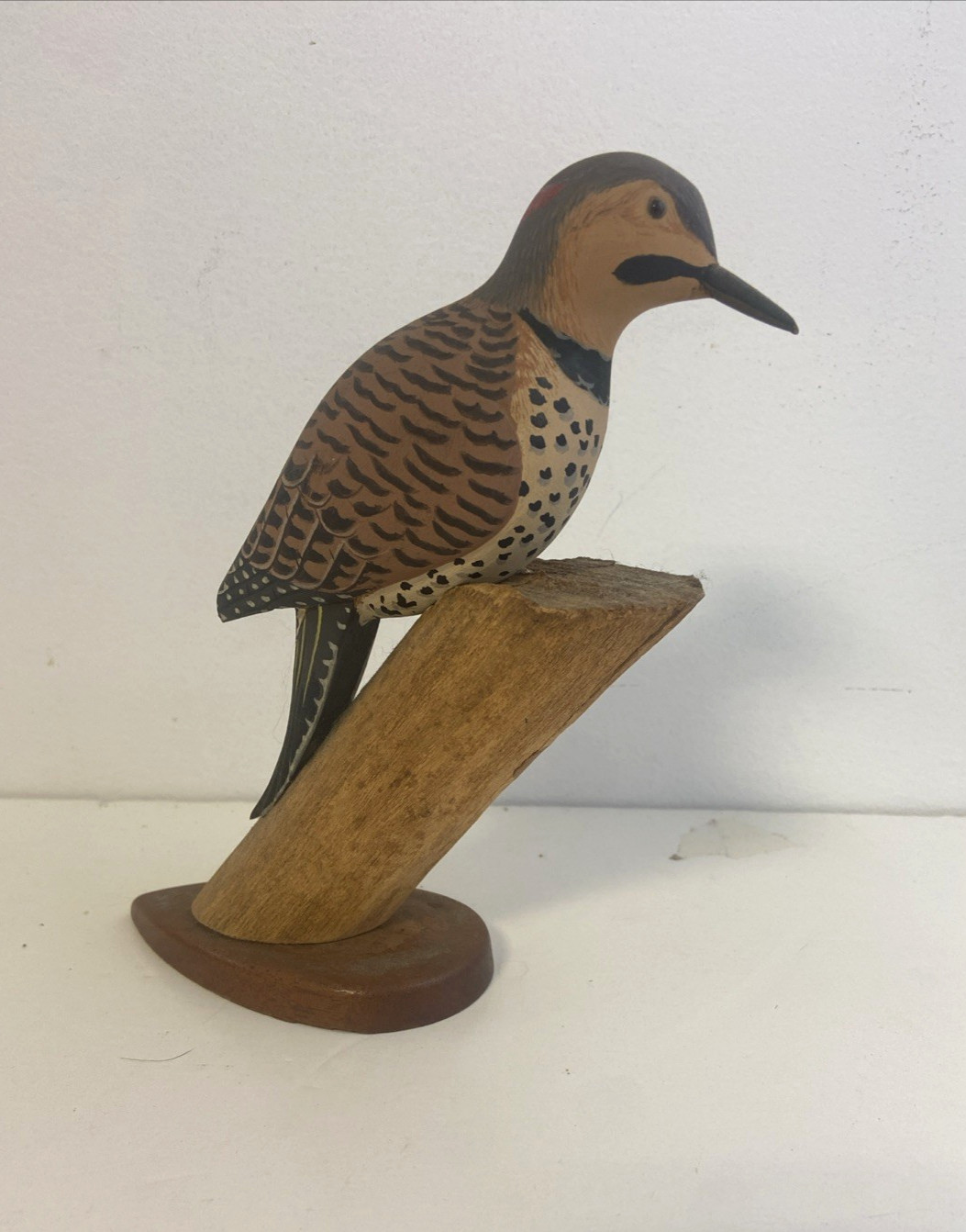 Great c1940\'s Yellow Shafted Flicker Woodpecker Hand Carved & Painted Decoy Bird