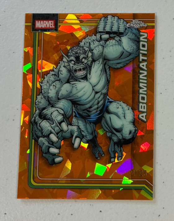 2026 Topps Chrome Marvel Comics Sapphire Abomination #001 Orange #/25 Card