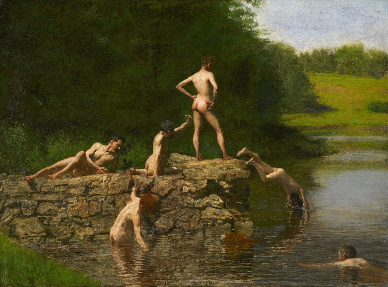 Thomas Eakins Swimming Hole 1885 Vintage Art Photo Reprint Wall Art Thomas Eakins Swimming Hole 1885 Vintage Art Photo Reprint Wall Art
