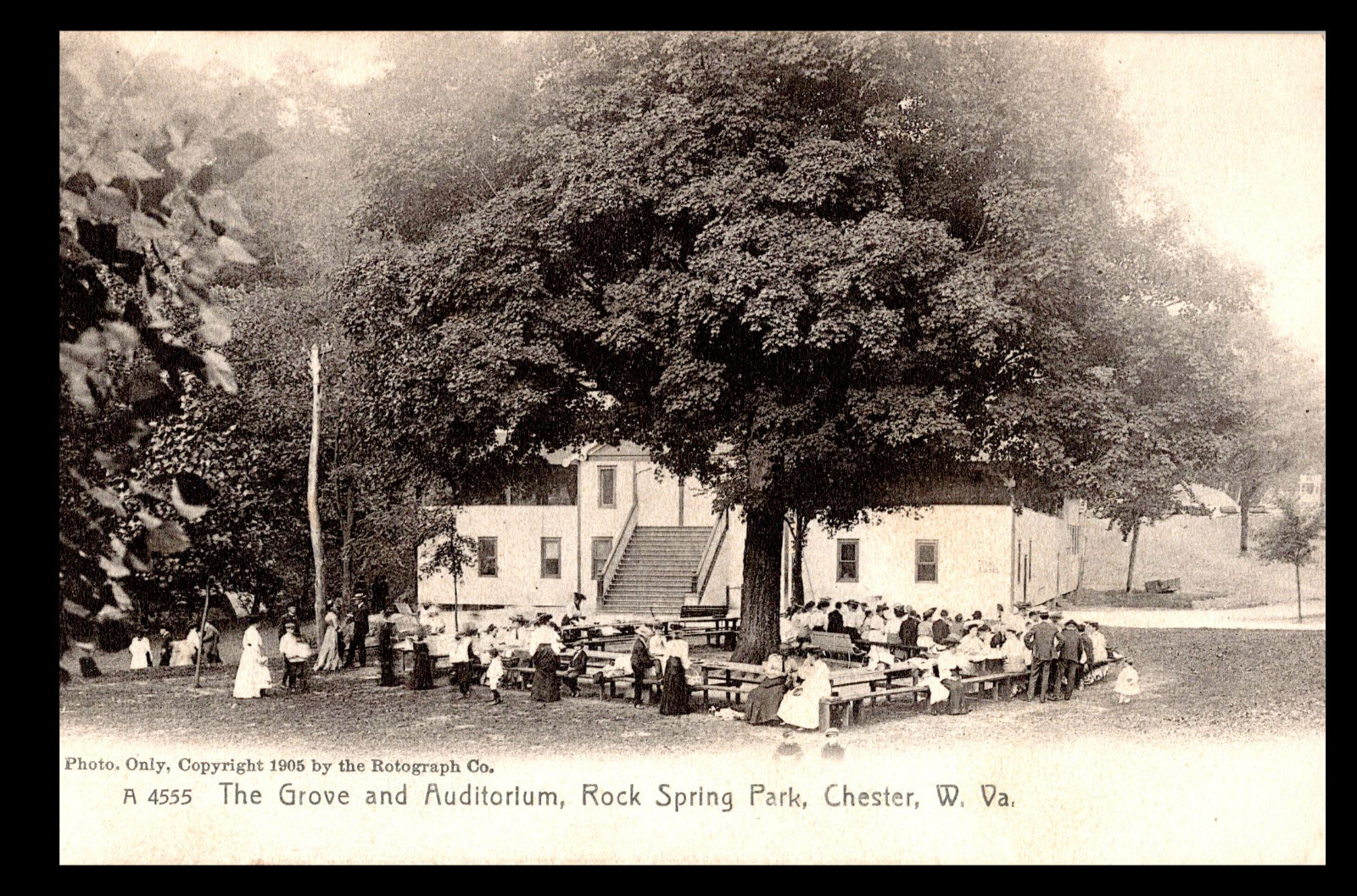 [H3] Postcard 1907 Rotograph Co. Auditorium Rock Spring Park West Virginia