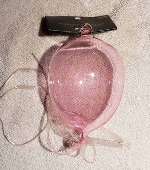Blown Glass 5 Inch Pink Toy Balloon Christmas Ornament