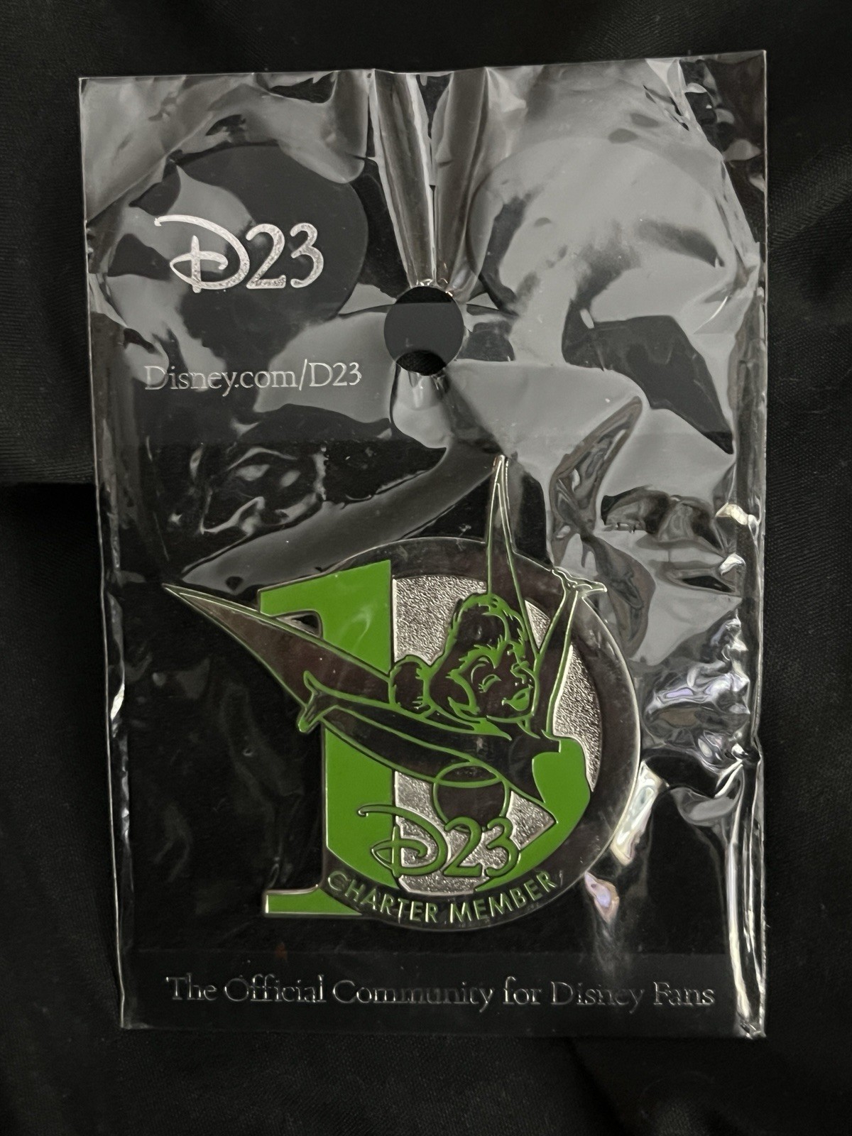 RARE Retired Disney D23 Pin Tink Tinker Bell Charter Member Renewal Silver Shiny