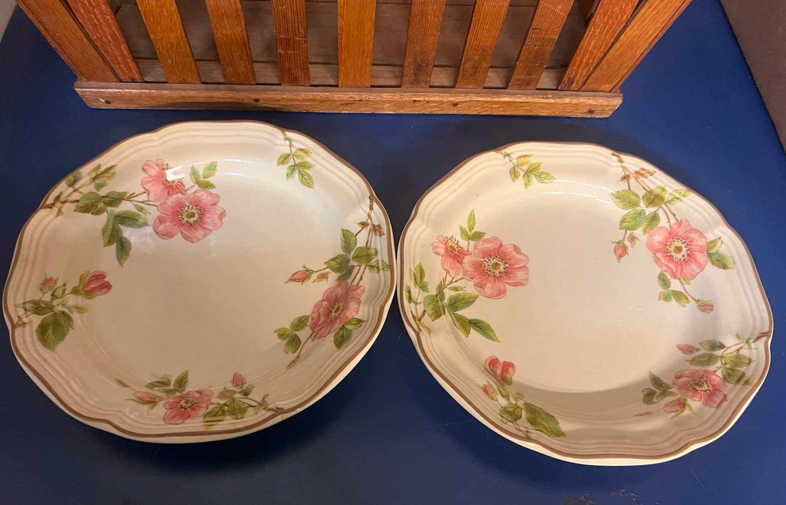 Two Mikasa Heritage Salad Plates in rose pedal pattern Two Mikasa Heritage Salad Plates in rose pedal pattern