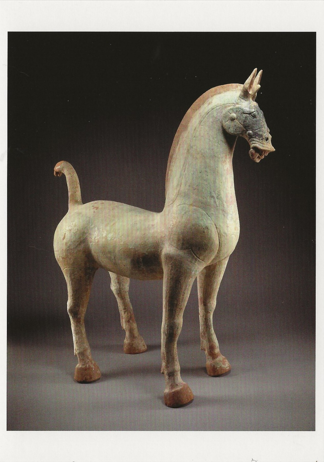 Postcard China Han Dyn. Massive Green Glazed Horse Princeton Univ Art Museum MNT