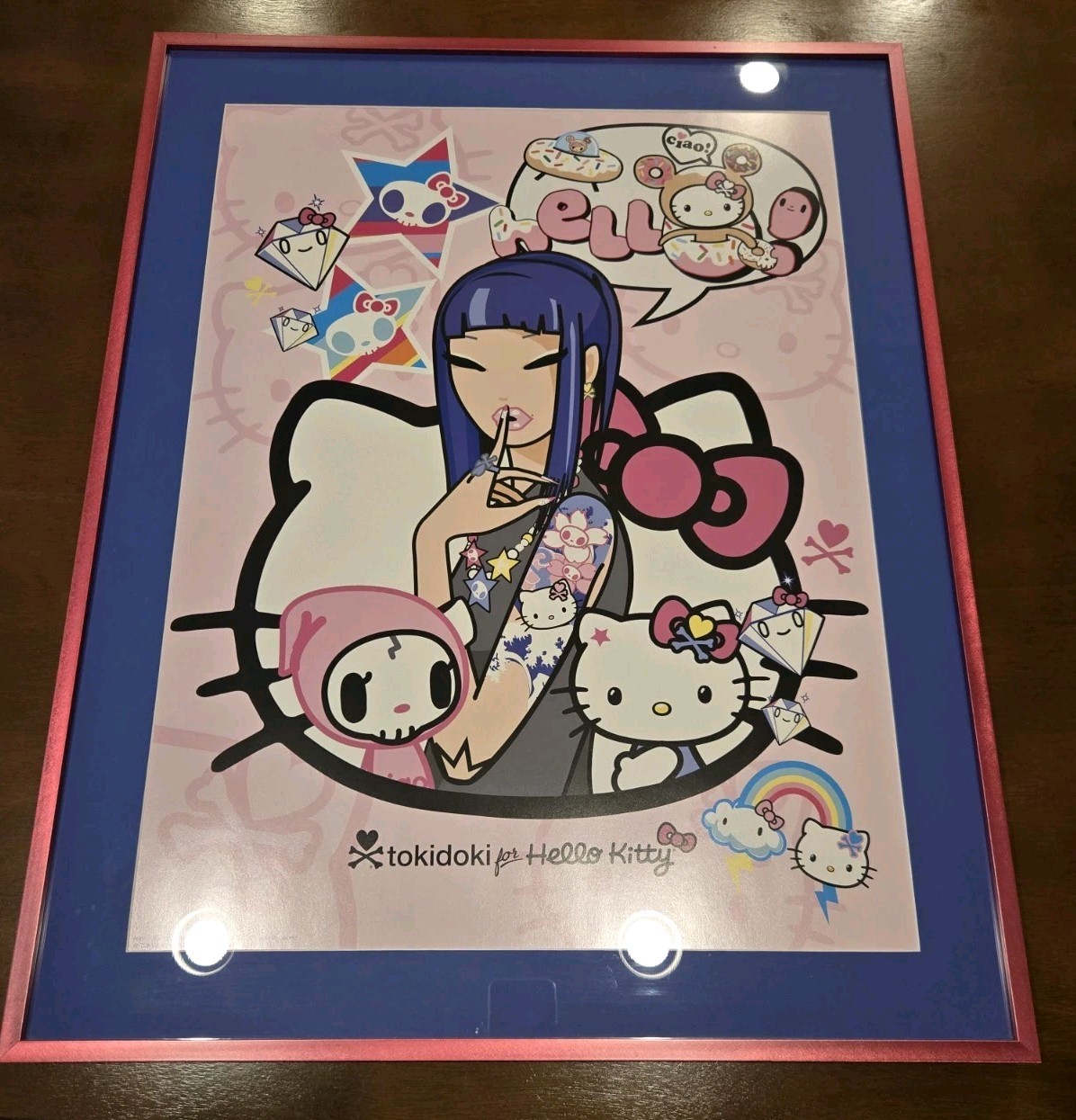Tokidoki Simone Legno X Hello Kitty Framed Limited Print Poster RARE Kawaii Tokidoki Simone Legno X Hello Kitty Framed Limited Print Poster RARE Kawaii