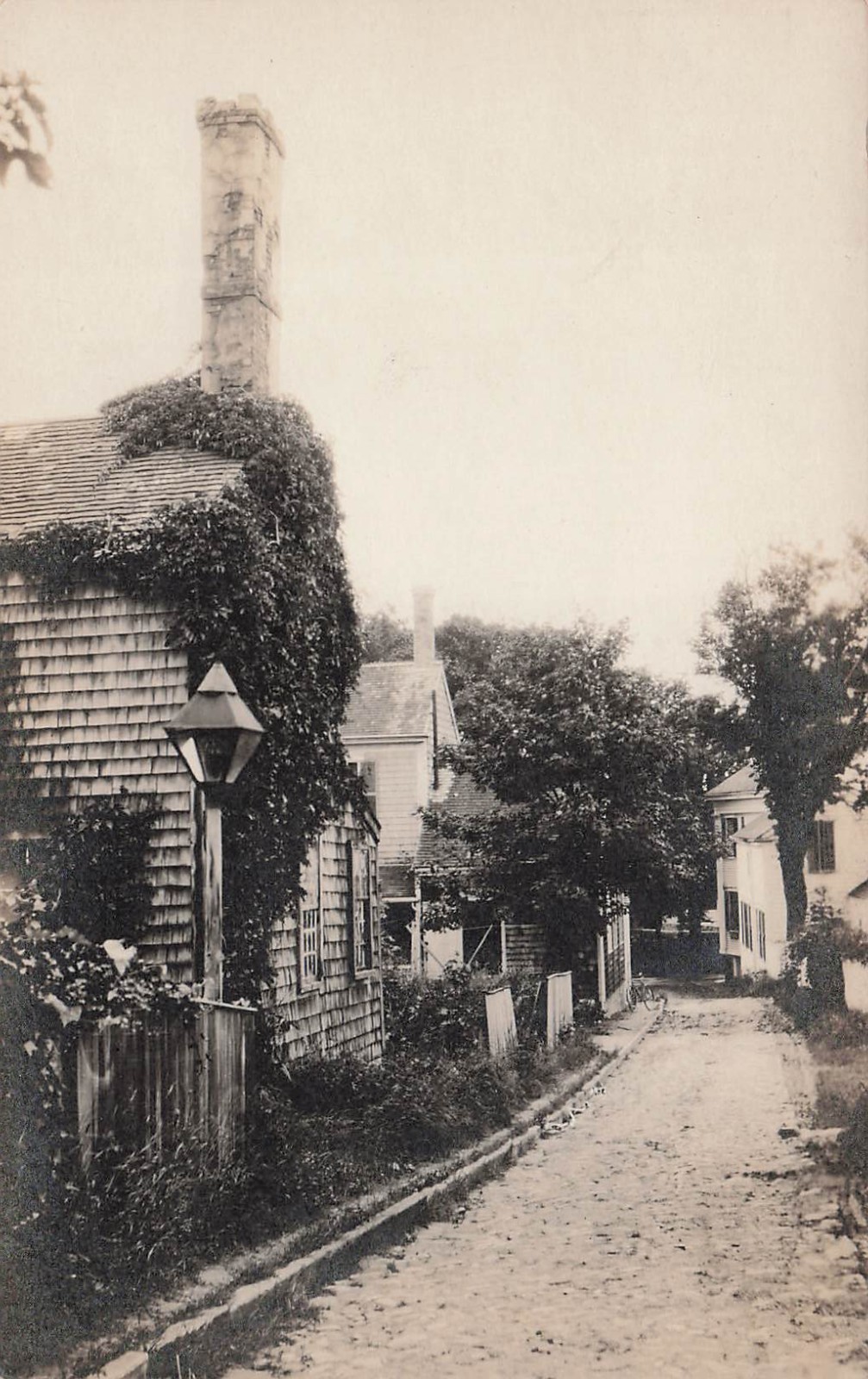 RPPC Ash Lane Nantucket Massachusetts near Harbor Main Street Photo Postcard H51