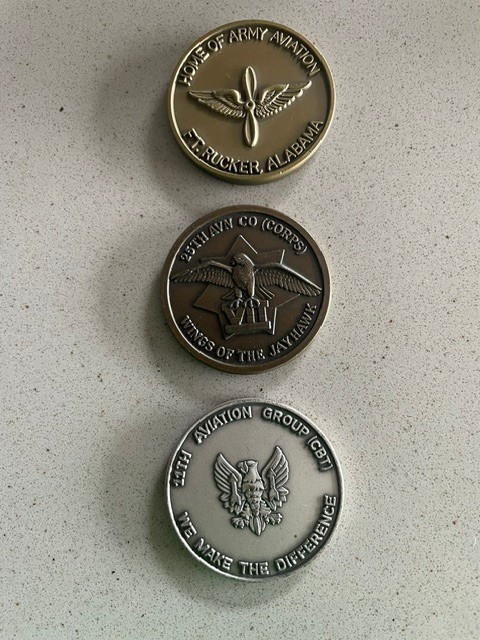 3 Army Aviation Challenge Coins - Ft. Rucker, 25th Avn Co, 11th Aviation Group 3 Army Aviation Challenge Coins - Ft. Rucker, 25th Avn Co, 11th Aviation Group