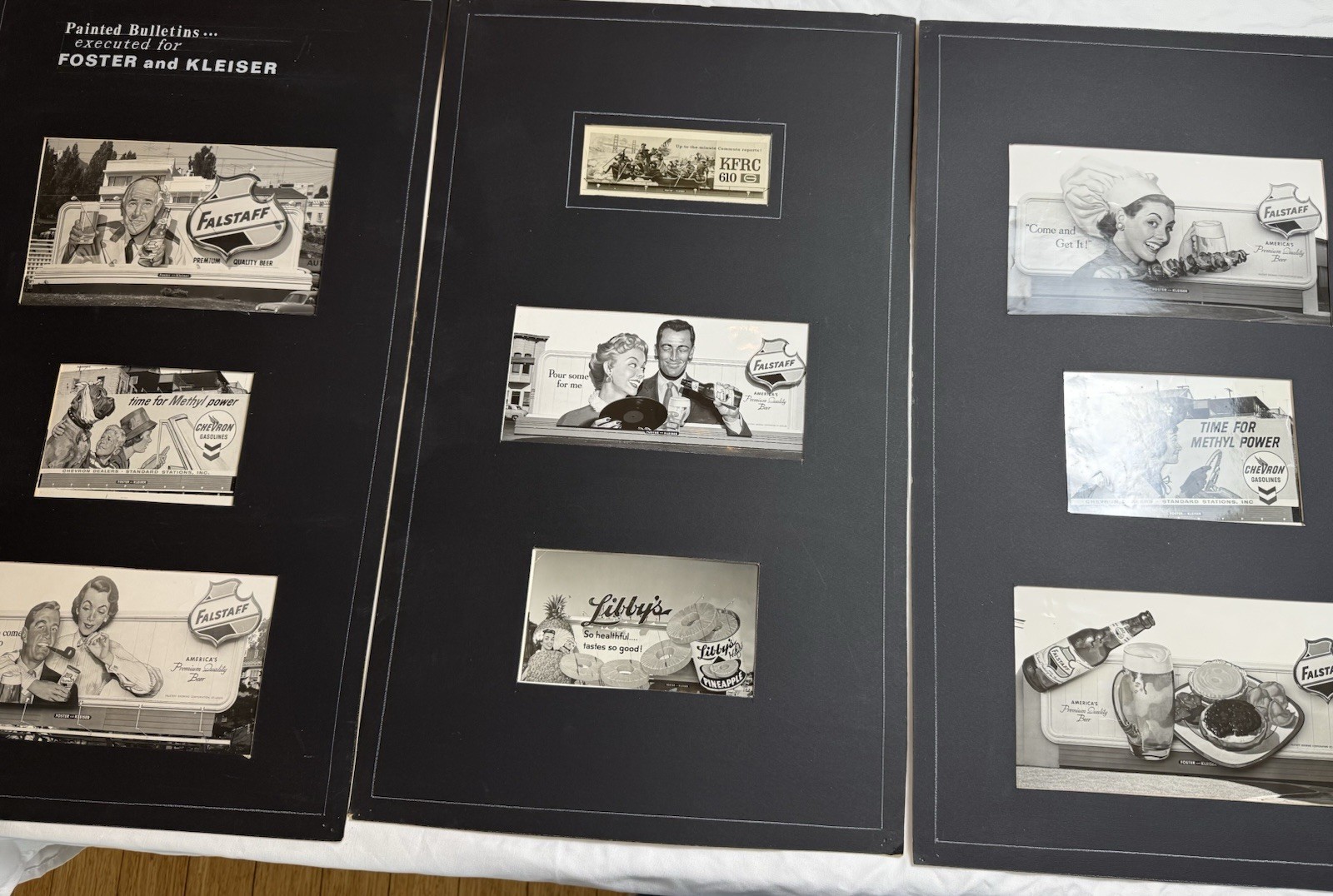 1958 Foster Kleiser Billboard Photo Archive Falstaff Chevron Advertising Boards