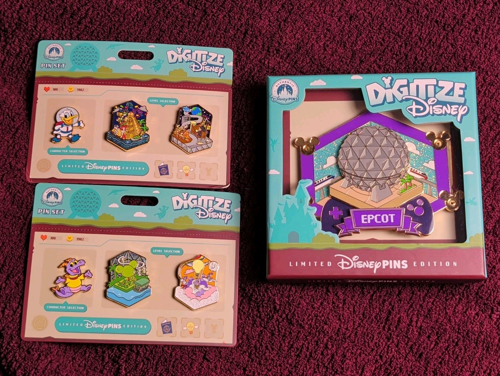 2026 Disney World Parks Digitize Disney EPCOT Jumbo plus Two-3 Pin Sets LE 3000
