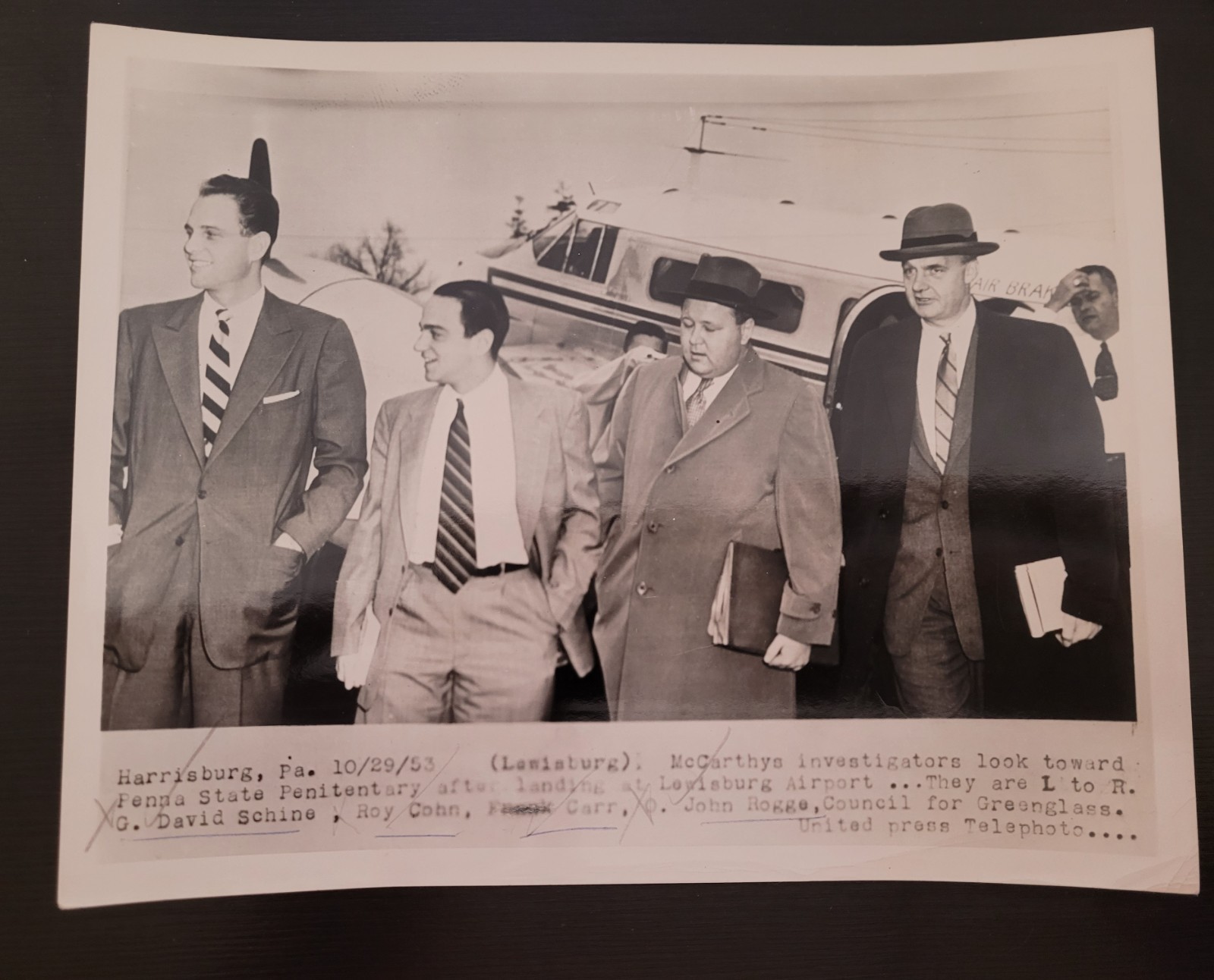 1953 Roy Cohn David Schine McCarthy Investigators photo Lewisburg Greenglass 7x9
