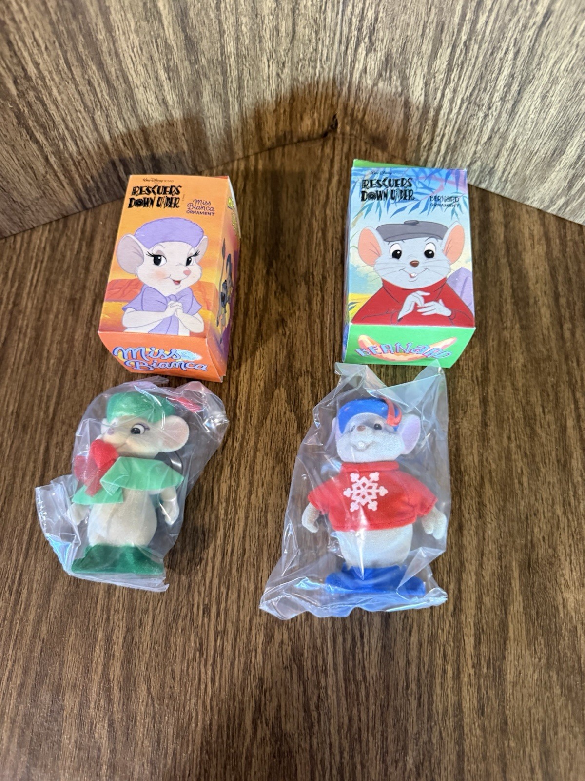 1990 McDonald's Ornaments in Boxes Rescuers Down Under Bianca & Bernard NIB 1990 McDonald's Ornaments in Boxes Rescuers Down Under Bianca & Bernard NIB