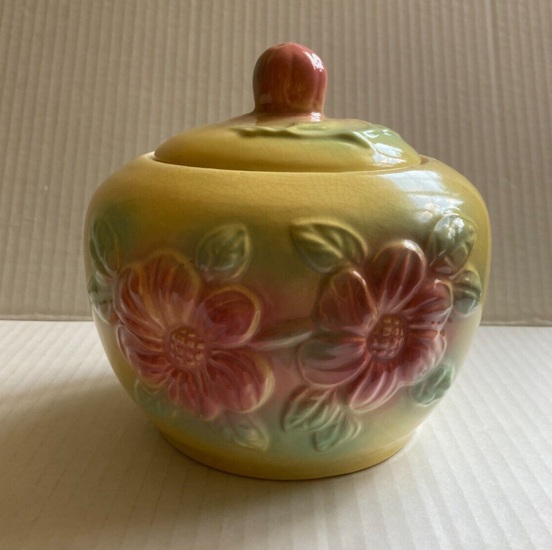 Vintage Hull Pottery USA Sunglow Grease Pot with Lid Circa 1950s