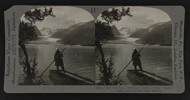 An Alaskan summer scene -- Twin Glacier Lake and glacier near Juneau Old Photo An Alaskan summer scene -- Twin Glacier Lake and glacier near Juneau Old Photo