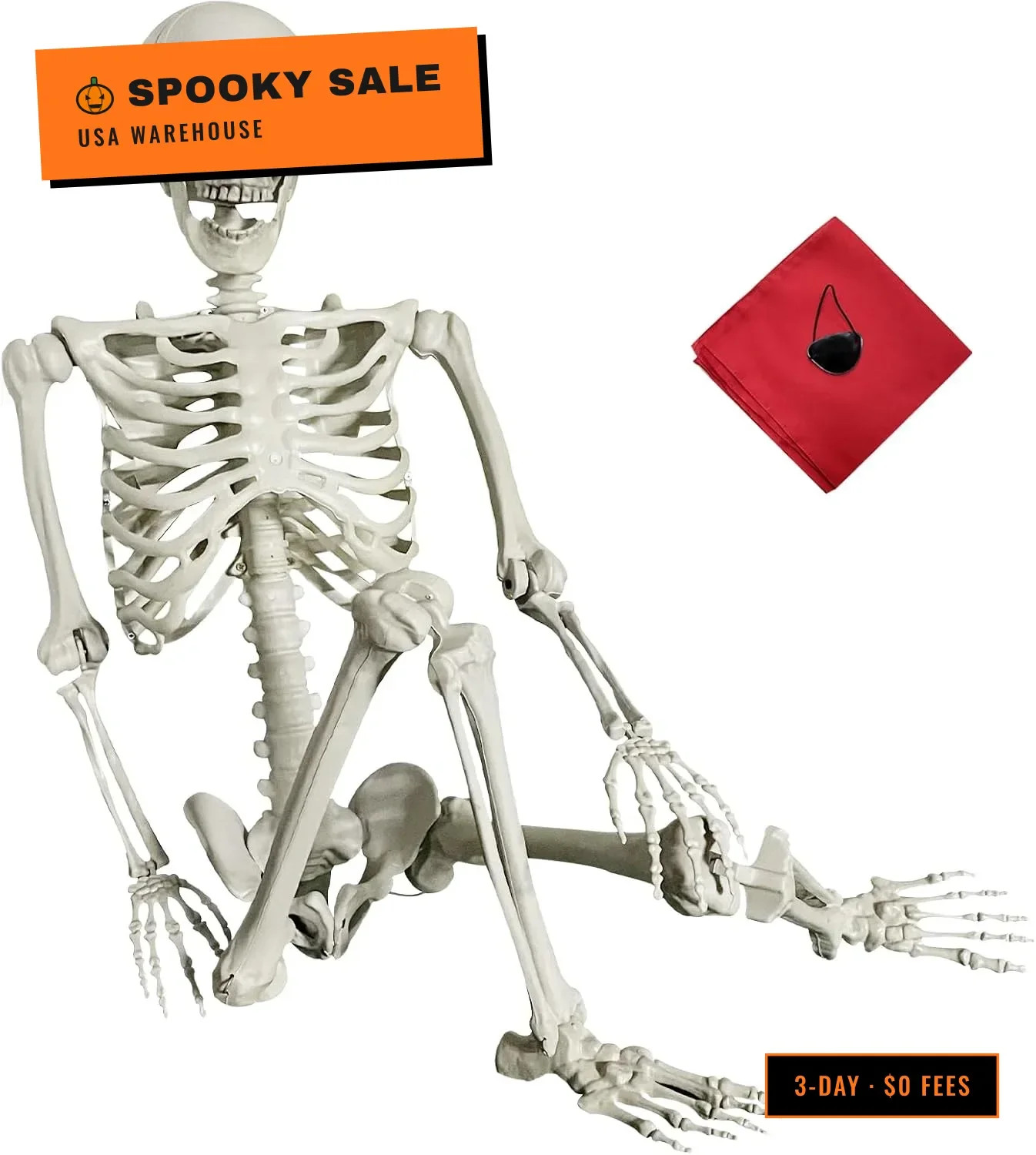 5.4Ft Halloween Skeleton - Life Size Full Body Realistic Human Bones with Posabl