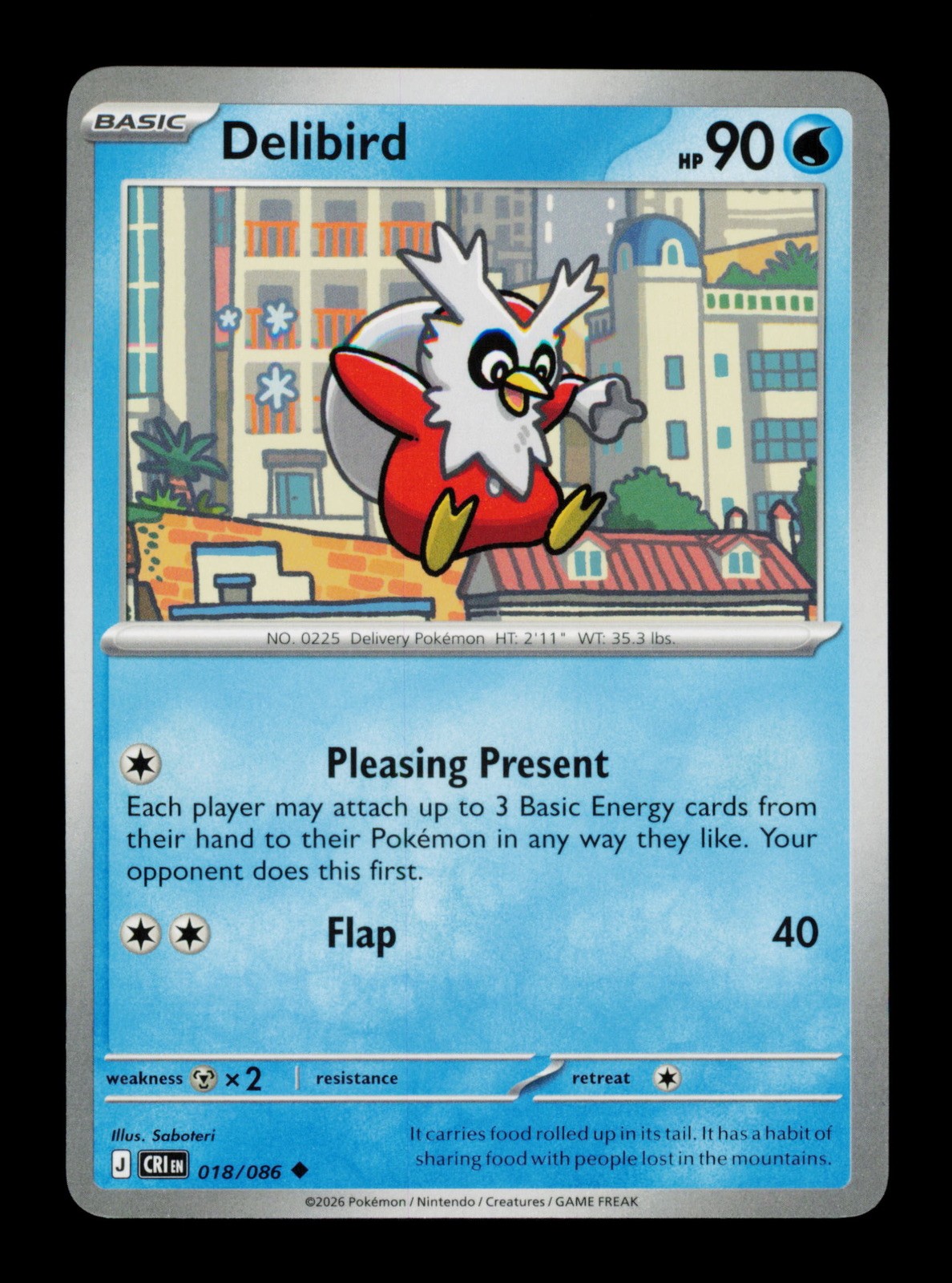 Delibird 018/086 Chaos Rising Pokemon TCG