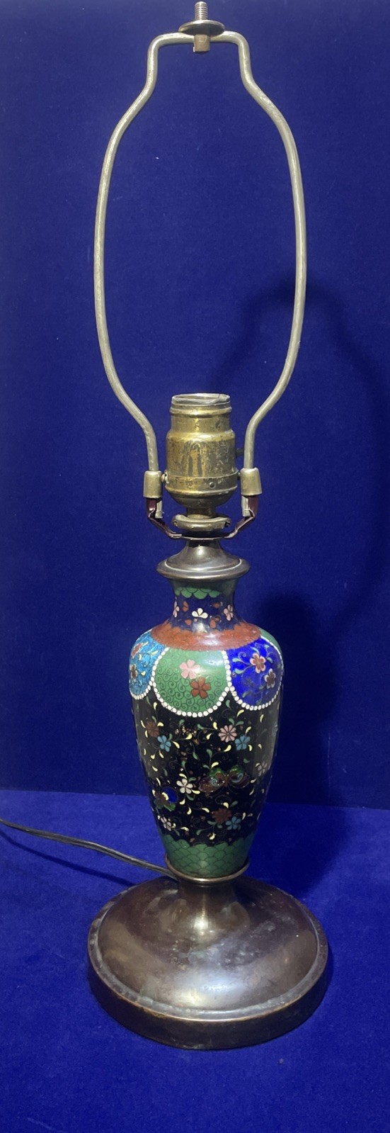 Antique 1920s Aventurine Enamel Cloisonné Asian Urn Style Table Lamp Antique 1920s Aventurine Enamel Cloisonné Asian Urn Style Table Lamp