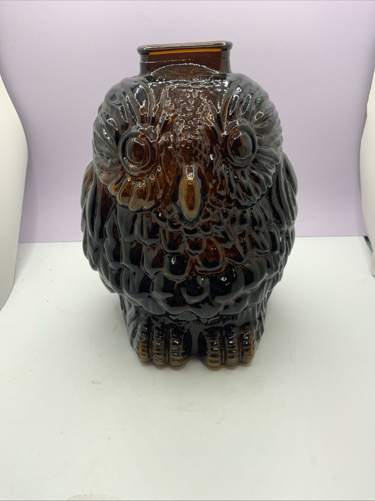 Amber Glass Wise Old Owl Bank Amber Glass Wise Old Owl Bank