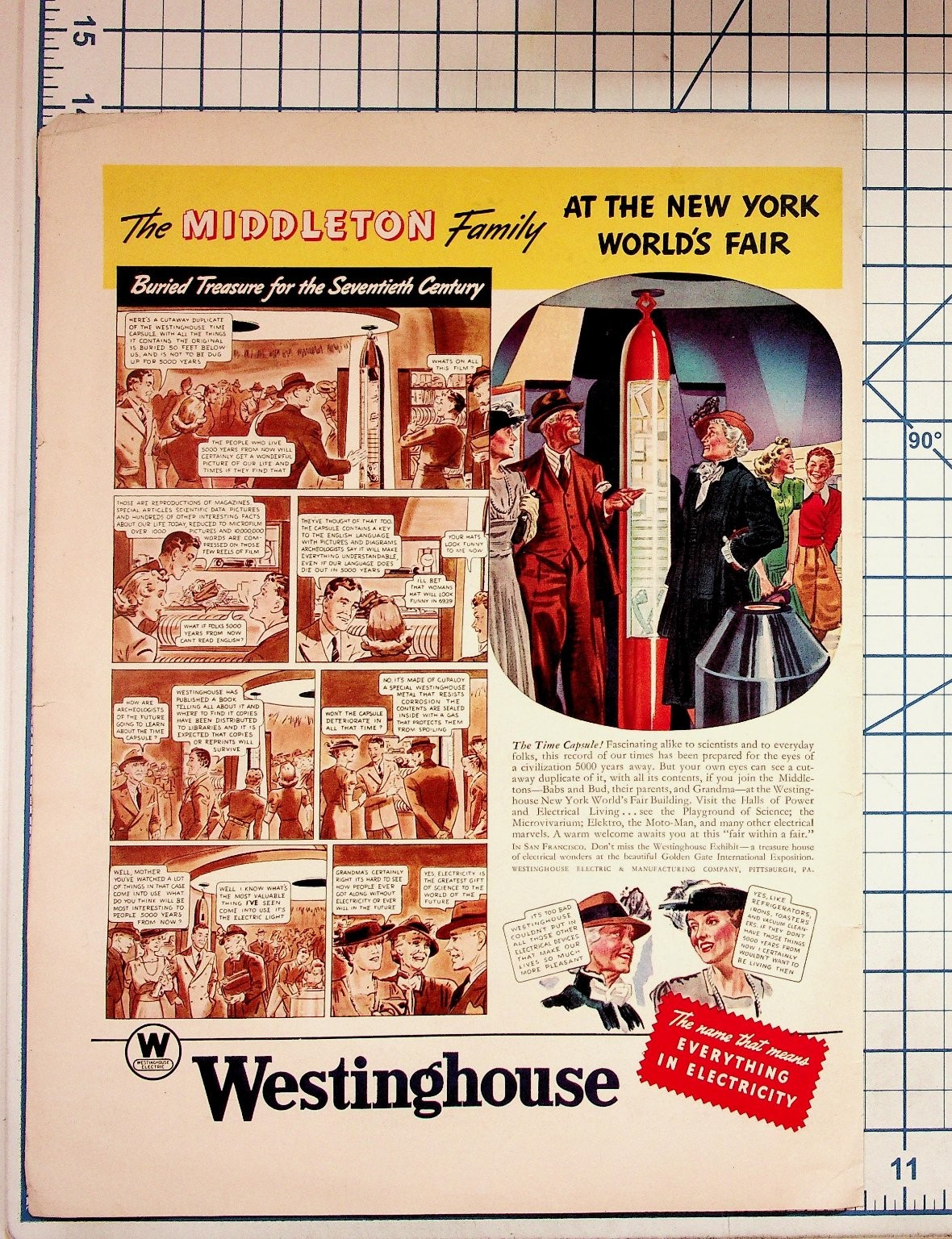 1939 Westinghouse Time Capsule Ad New York World\'s Fair Magazine Print 1939 Westinghouse Time Capsule Ad New York World\'s Fair Magazine Print