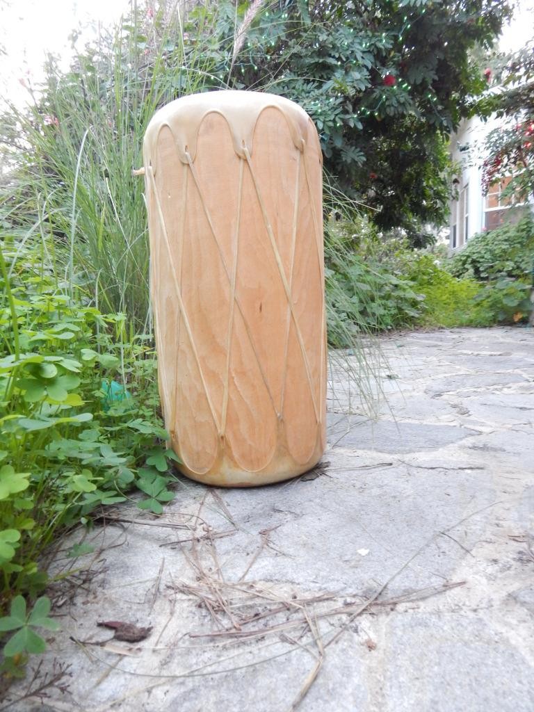 TALL TAOS PUEBLO INDIAN END TABLE SIZED DRUM - CLEAN AND NICE - End Table Size 