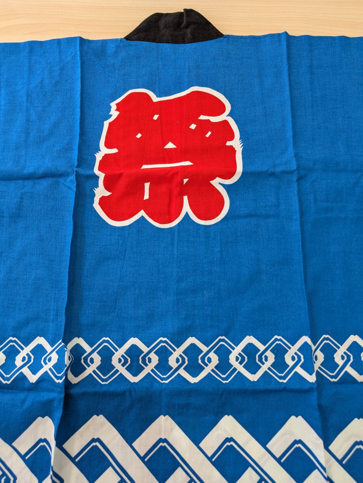Happi Hanten Japan Traditional Coat for Matsuri Festival Ichimatsu Blue L Size