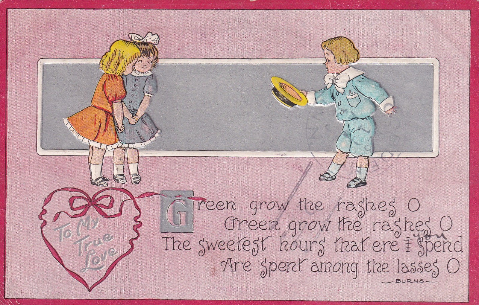 Valentine To My True Love Mankato Minnesota MN Postcard 1910 to Cobden MN A08