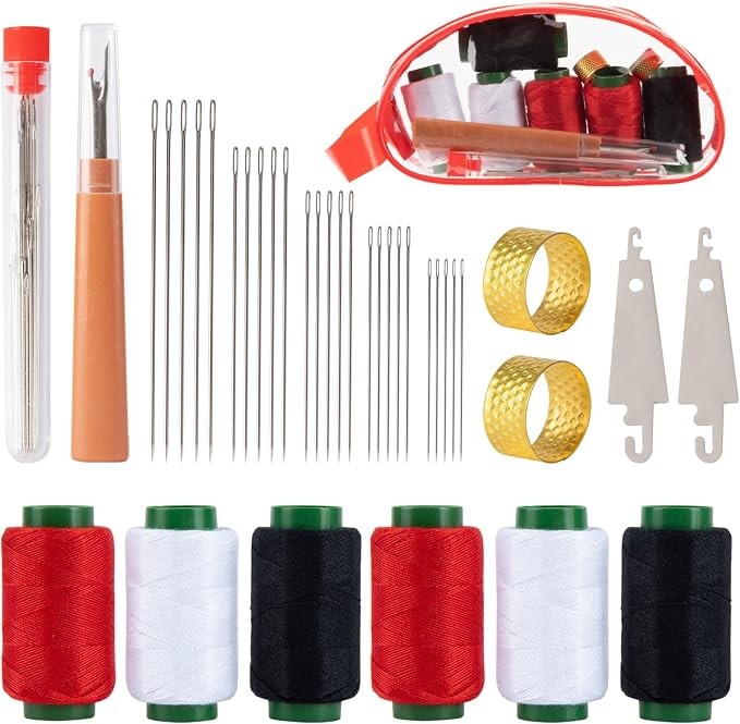 ZMLLAYE 37PCS Sewing Kit with Big Eye Needles & Threader ZMLLAYE 37PCS Sewing Kit with Big Eye Needles & Threader