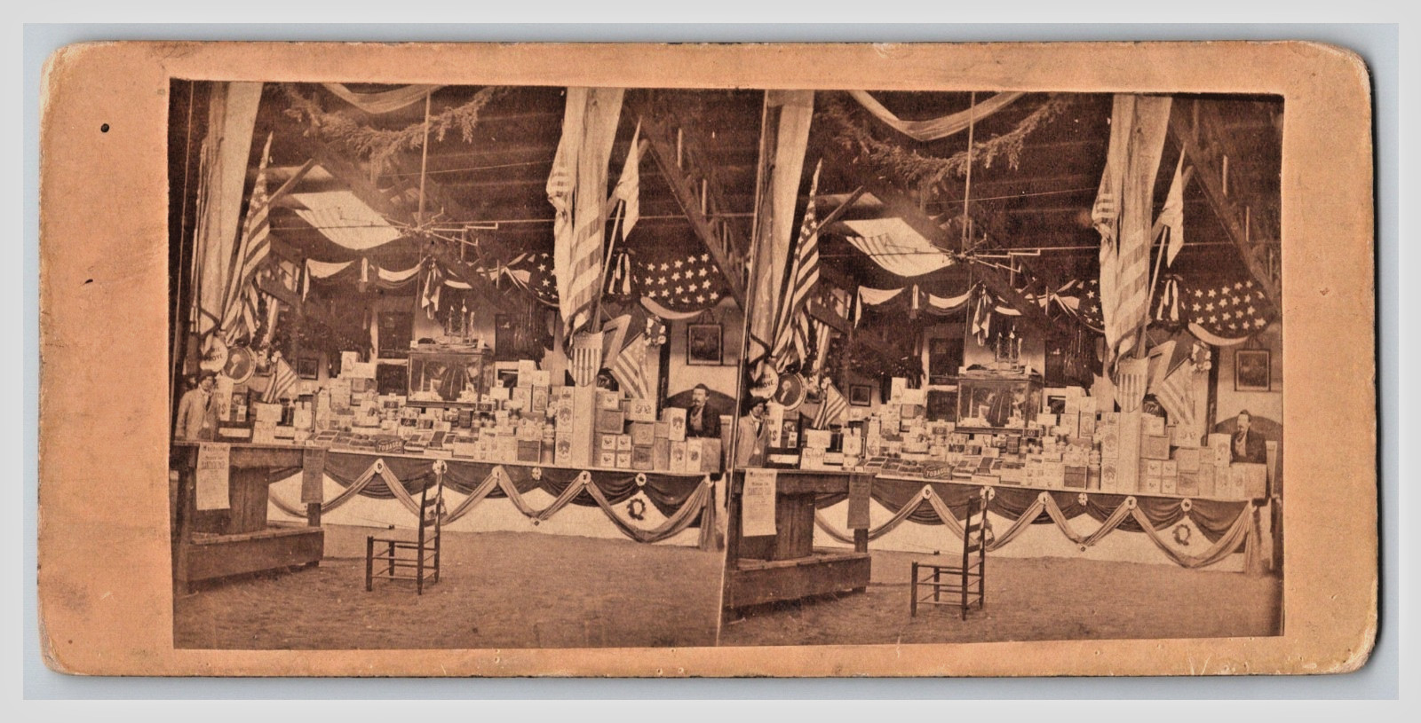 Civil War Stereoview Mississippi Valley Sanitary Fair St Louis Cigar & tobacco Civil War Stereoview Mississippi Valley Sanitary Fair St Louis Cigar & tobacco