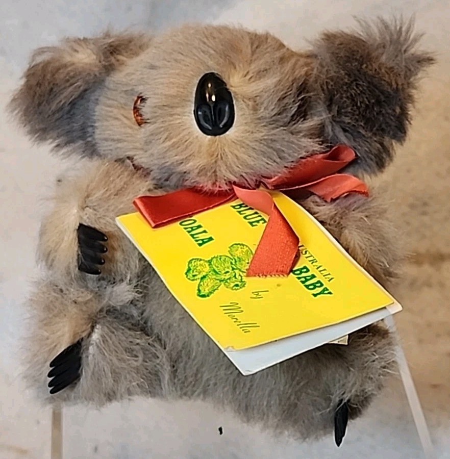 Authentic Blue Gum Baby Koala Plush Morella Made In Australia Kangaroo Fur & Tag