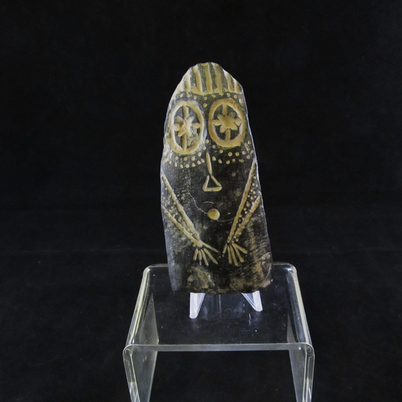 Ancient Iberian Neolithic Stone Owl/Eye Idol Goddess ~ Extremely Rare
