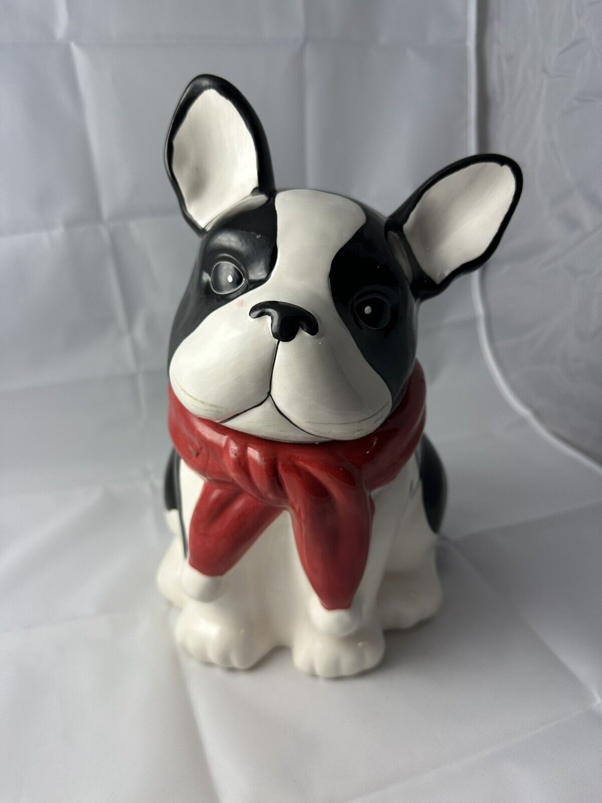 Boston Terrier Frenchie w/red scarf by Celebrate it Cookie or Dog Treat Jar