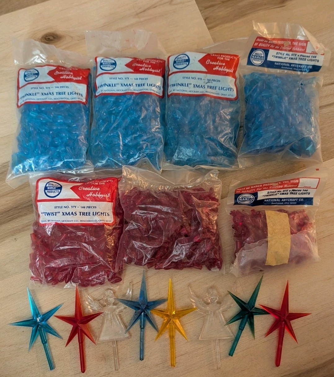VTG Narco Twinkle & Twist Christmas Tree Replacement Bulbs Lights Stars Angels