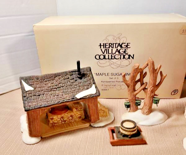 Dept 56 New England Village Series Mapple Sugaring 6589-7 RETIRED, Hard to Find Dept 56 New England Village Series Mapple Sugaring 6589-7 RETIRED, Hard to Find