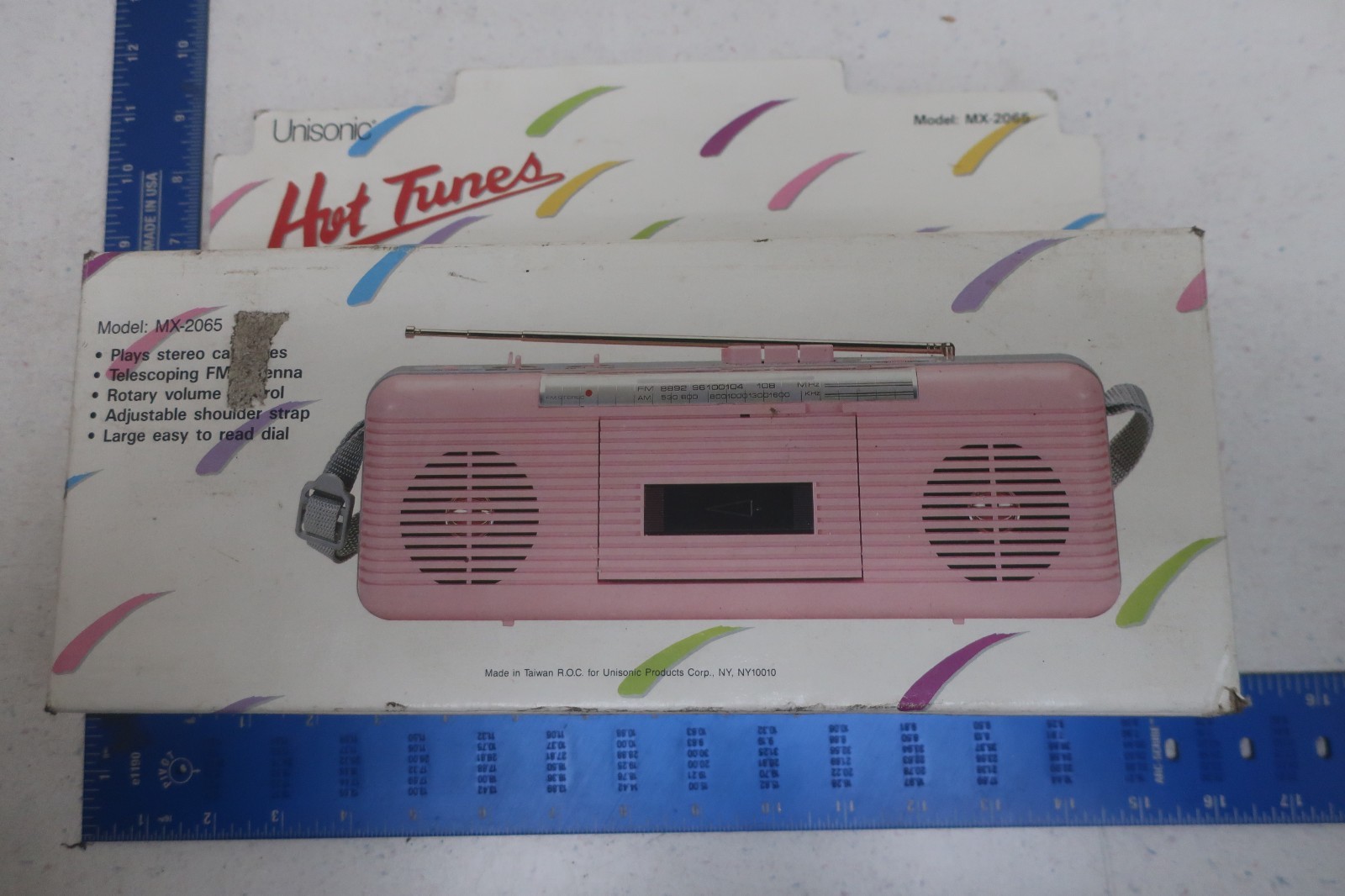 Vintage Unisonic Hot Tunes MX-2065 Blue Cassette Radio Player NIB Deadstock 80s