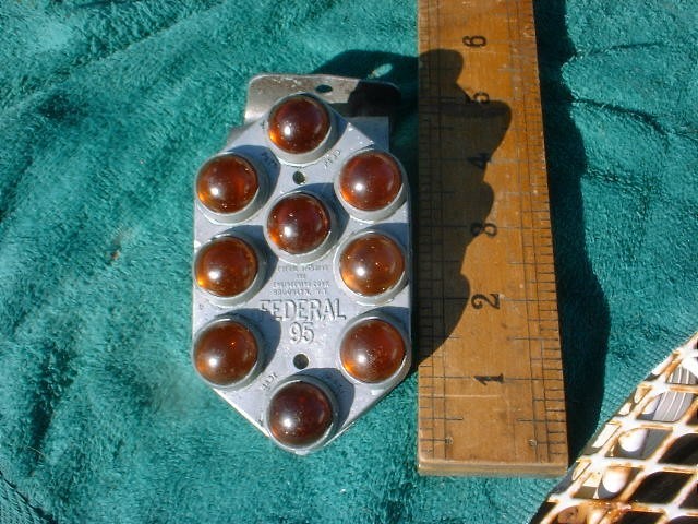 Federal 95 Cast Metal Glass truck Amber Glass Marble Reflector VINTAGE  NICE