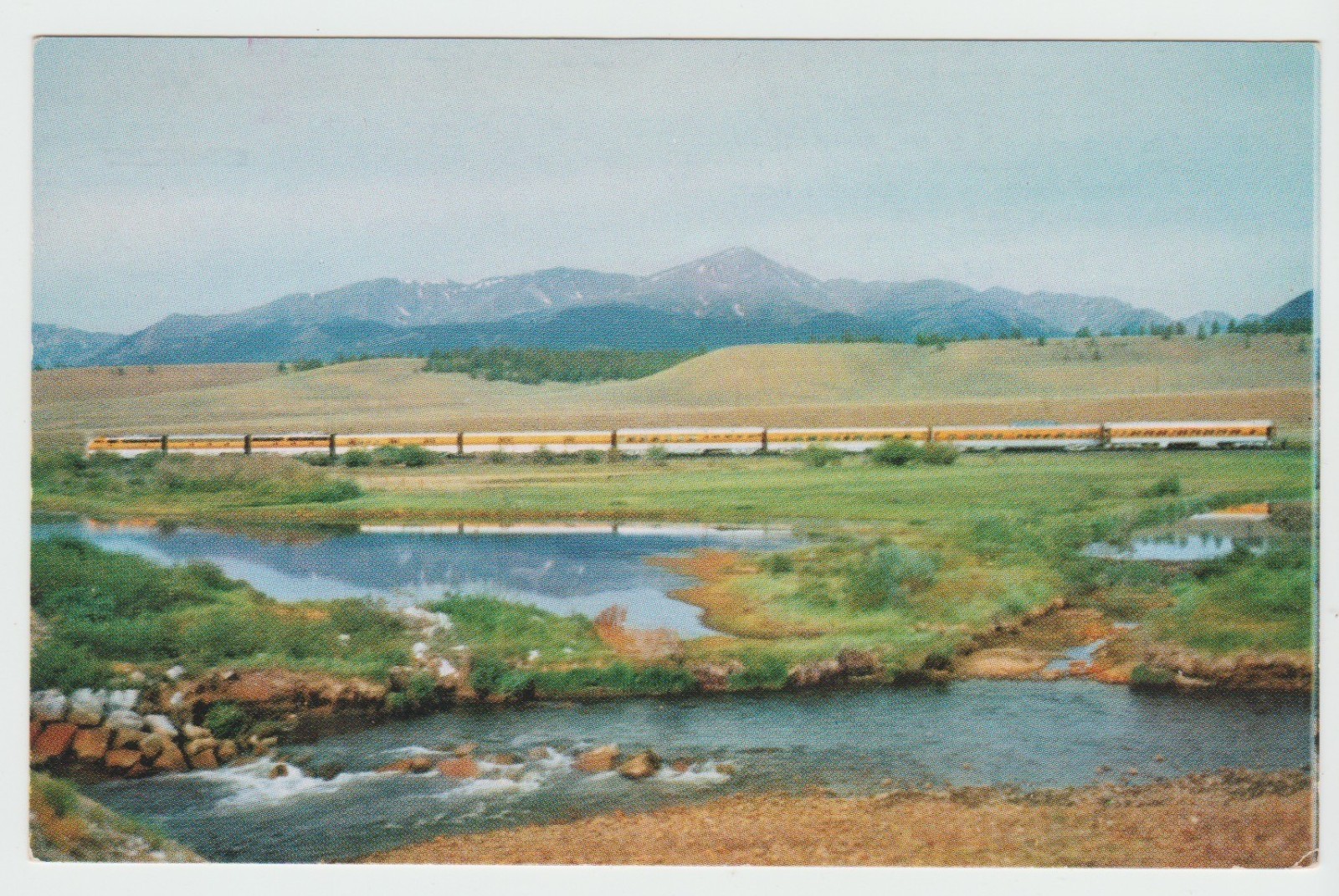 Vintage Denver & Rio Grande Western Railroad Postcard Mt Elbert Colorado Train