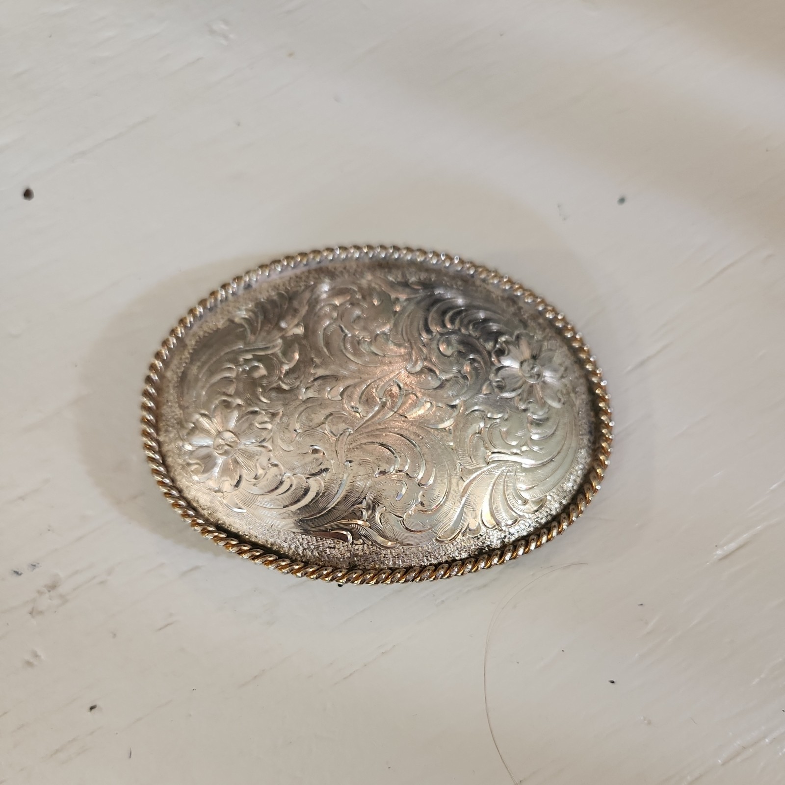 Vintage Montana Silversmiths Silver Plated Floral Western Belt Buckle Vintage Montana Silversmiths Silver Plated Floral Western Belt Buckle